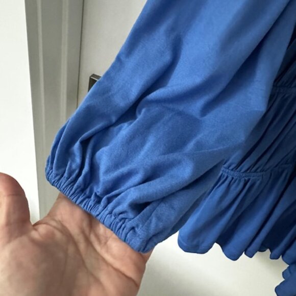 NWT Indah Body "Francesca" Long Sleeve Plunge Mini Dress in Iris, Size 1 - Picture 5 of 7